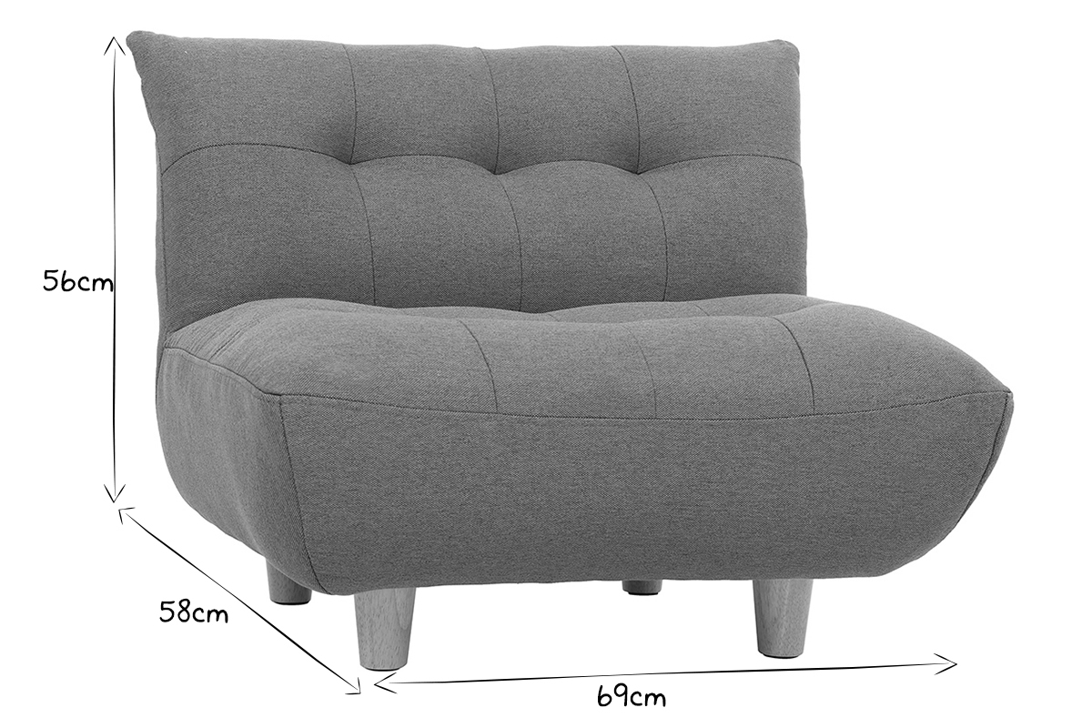 Fauteuil enfant scandinave gris clair BABY YUMI