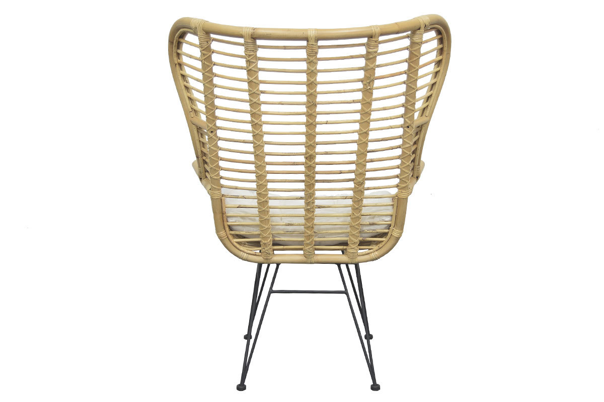 Fauteuil haut en rotin naturel MALACCA