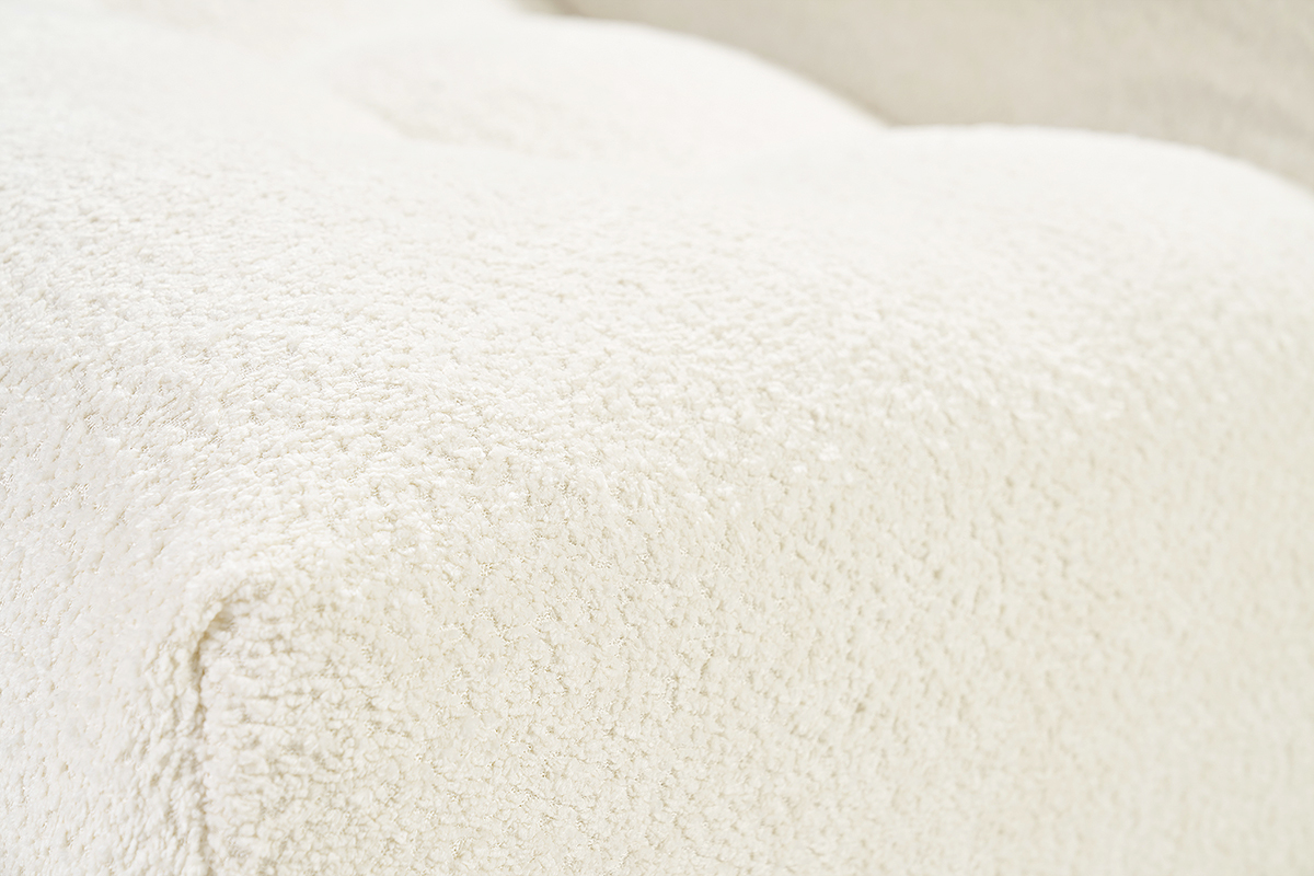 Fauteuil lounge en tissu bouclette blanc cass BUMPY