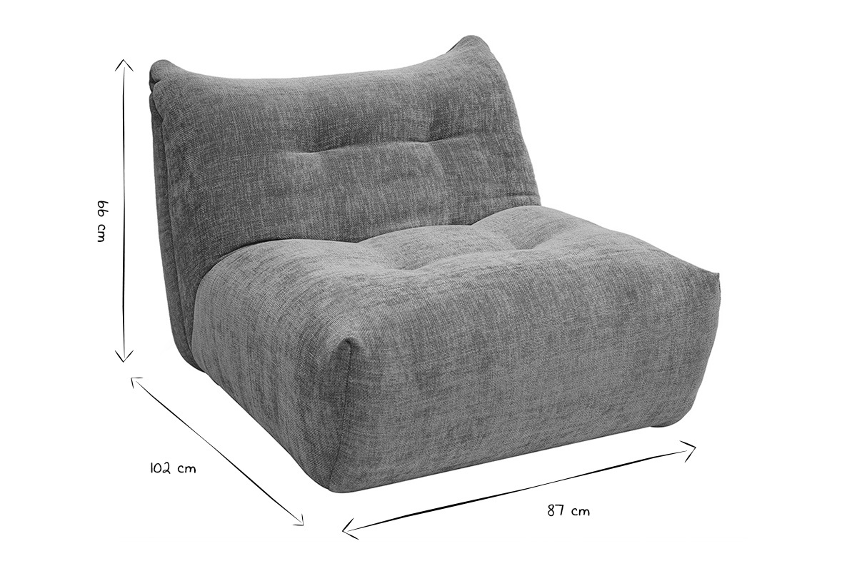 Fauteuil lounge en tissu effet velours textur� bronze BUMPY