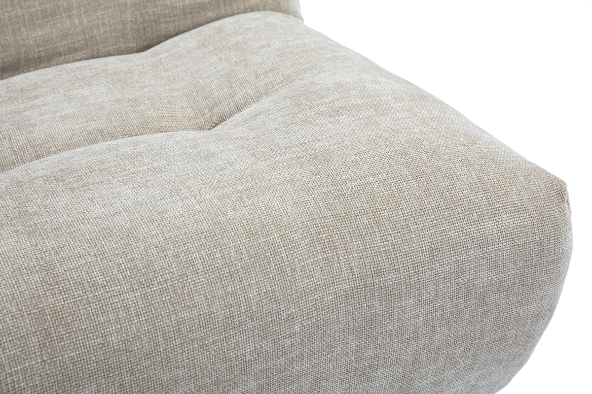 Fauteuil lounge en tissu effet velours textur taupe BUMPY