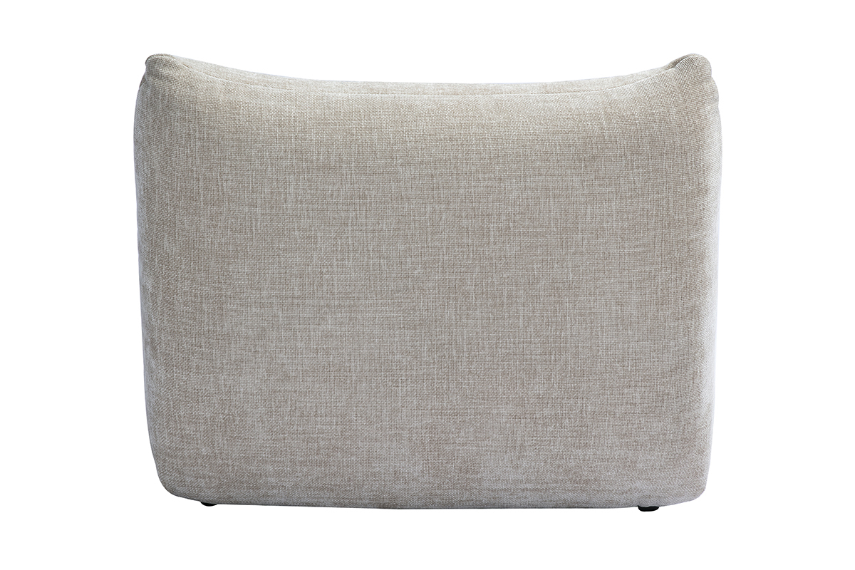 Fauteuil lounge en tissu effet velours textur taupe BUMPY