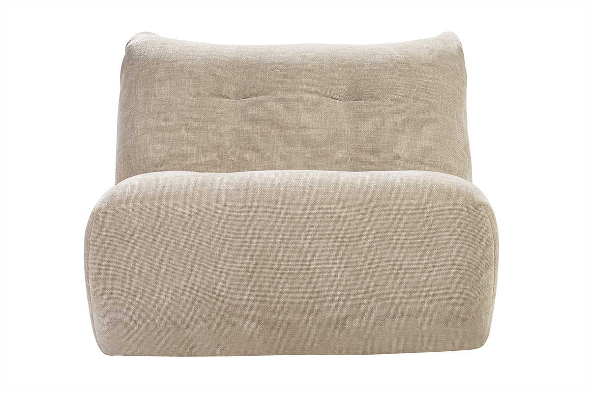 Fauteuil lounge en tissu effet velours textur taupe BUMPY