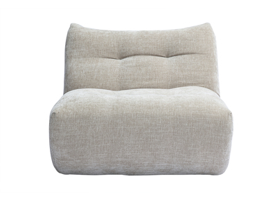 Fauteuil lounge en tissu effet velours texturé taupe BUMPY