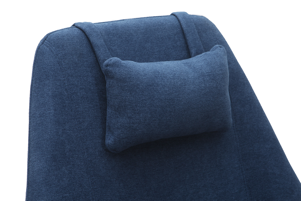 Fauteuil pivotant design en tissu bleu et mtal noir AMADEO