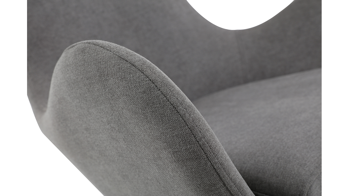 Fauteuil pivotant design en tissu effet velours gris et mtal noir ANDY - Miliboo & Stphane Plaza