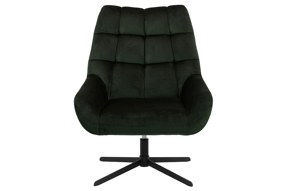 Fauteuil pivotant design en velours kaki KING