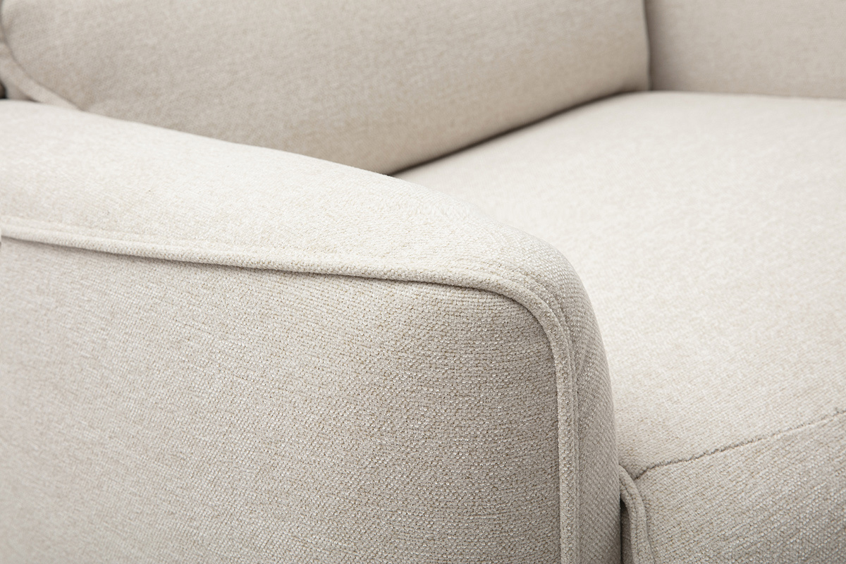 Fauteuil relax �lectrique en tissu effet velours textur� beige RACHEL