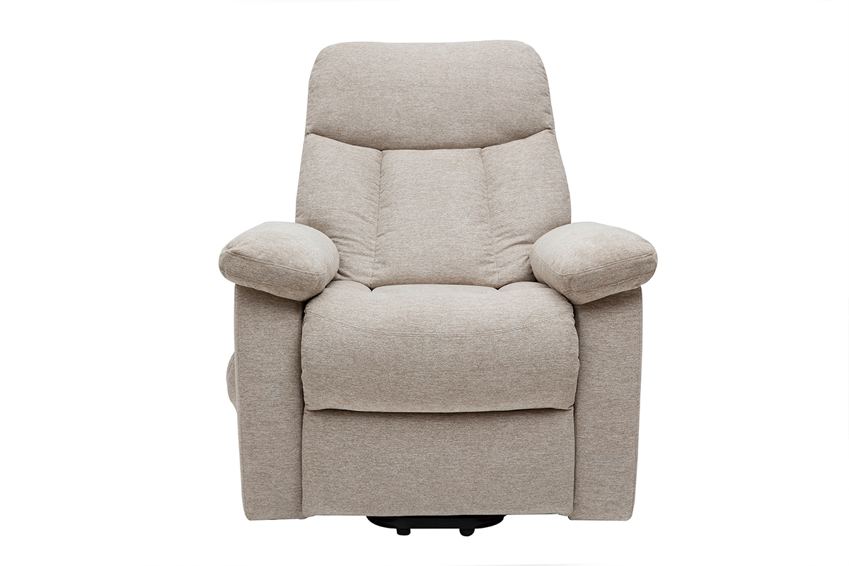 Fauteuil relax lectrique inclinable et relevable en tissu crme MOVIE