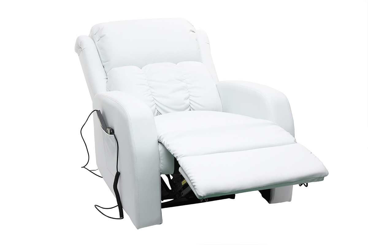 Fauteuil relax �lectrique massant blanc GALLER