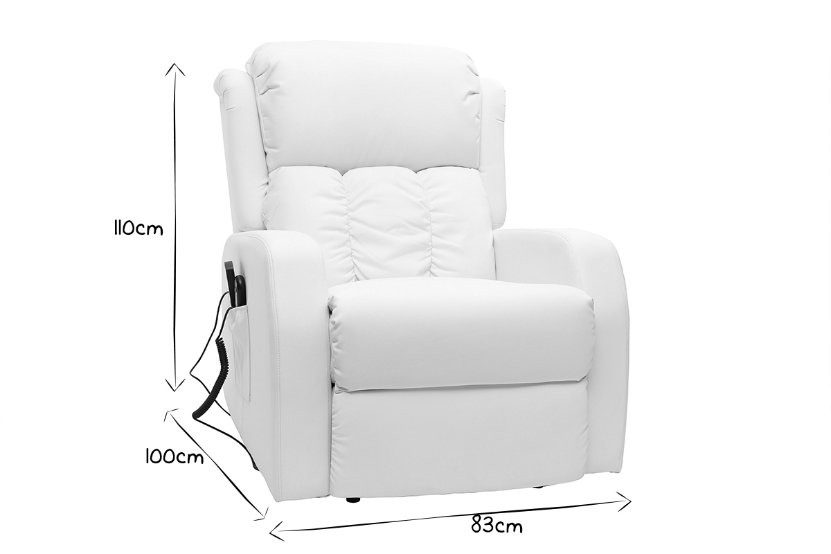 Fauteuil relax �lectrique massant blanc GALLER