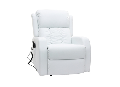 Fauteuil relax &eacute;lectrique massant blanc GALLER
