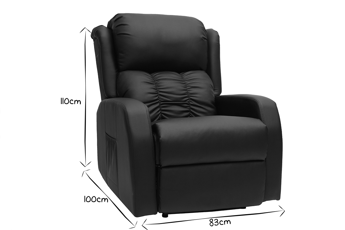 Fauteuil relax �lectrique massant noir GALLER