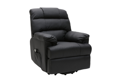 Fauteuil relax &eacute;lectrique releveur noir PHOEBE