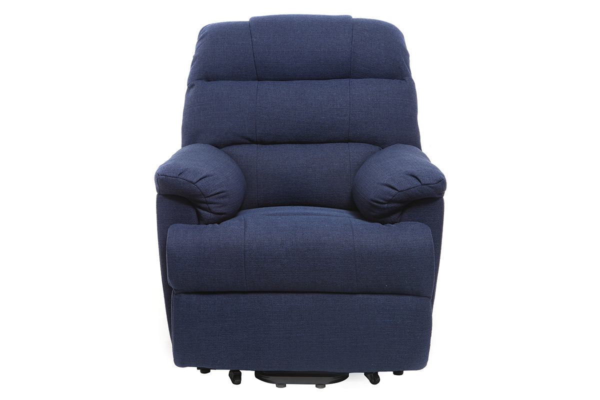 Fauteuil relax �lectrique releveur tissu bleu fonc� PHOEBE