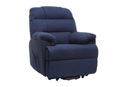 Fauteuil relax électrique releveur tissu bleu foncé PHOEBE -