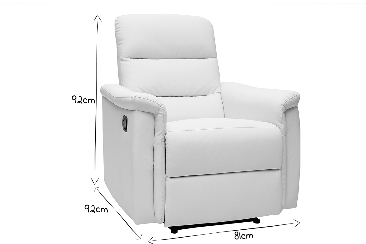 Fauteuil relax manuel blanc MANDALA