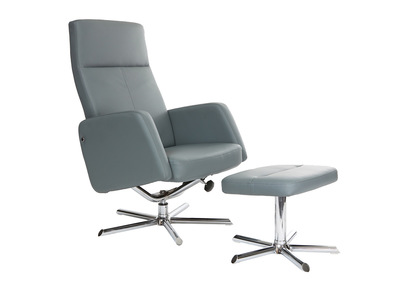 Fauteuil relax manuel et repose- pieds gris MATT