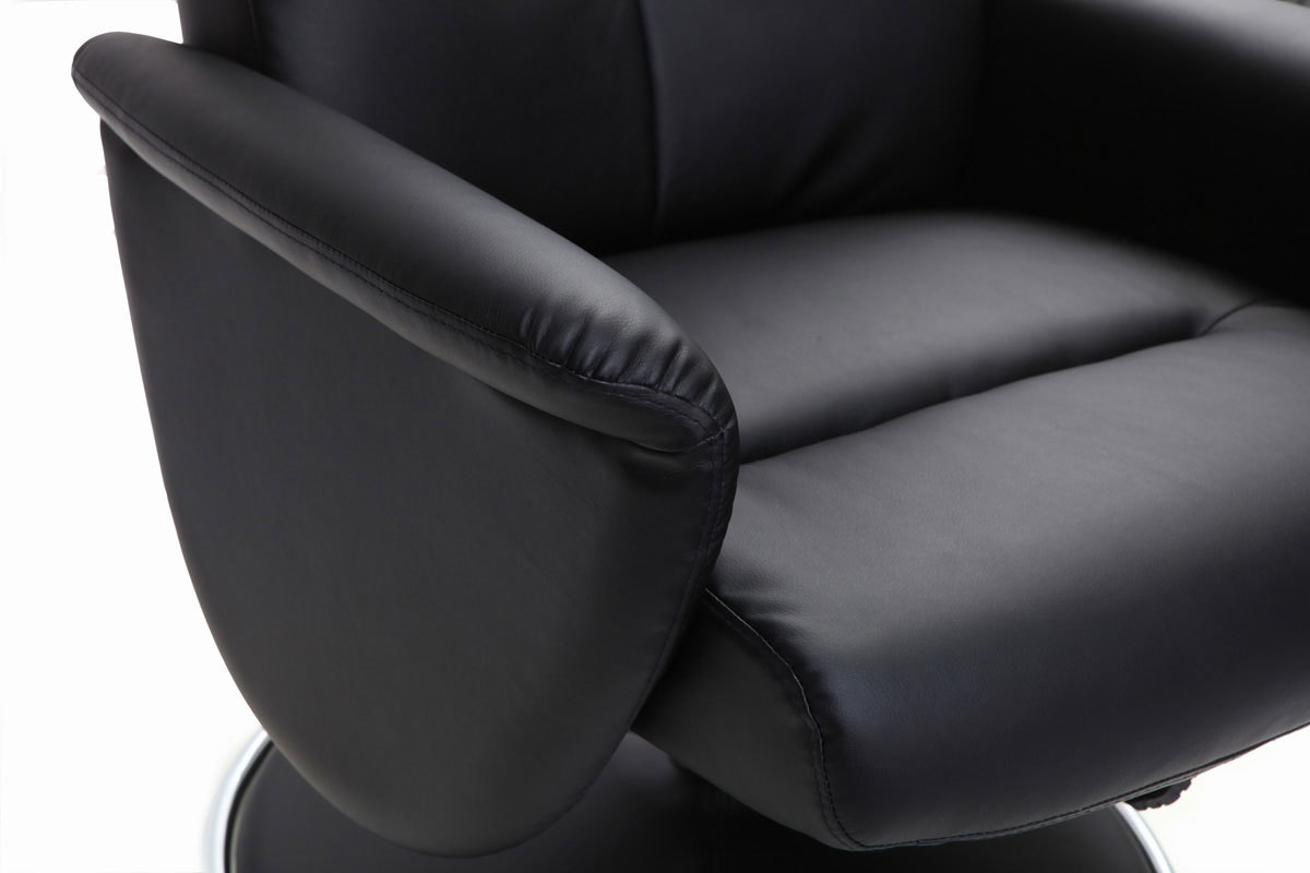 Fauteuil relax manuel et repose-pieds noir ARNY