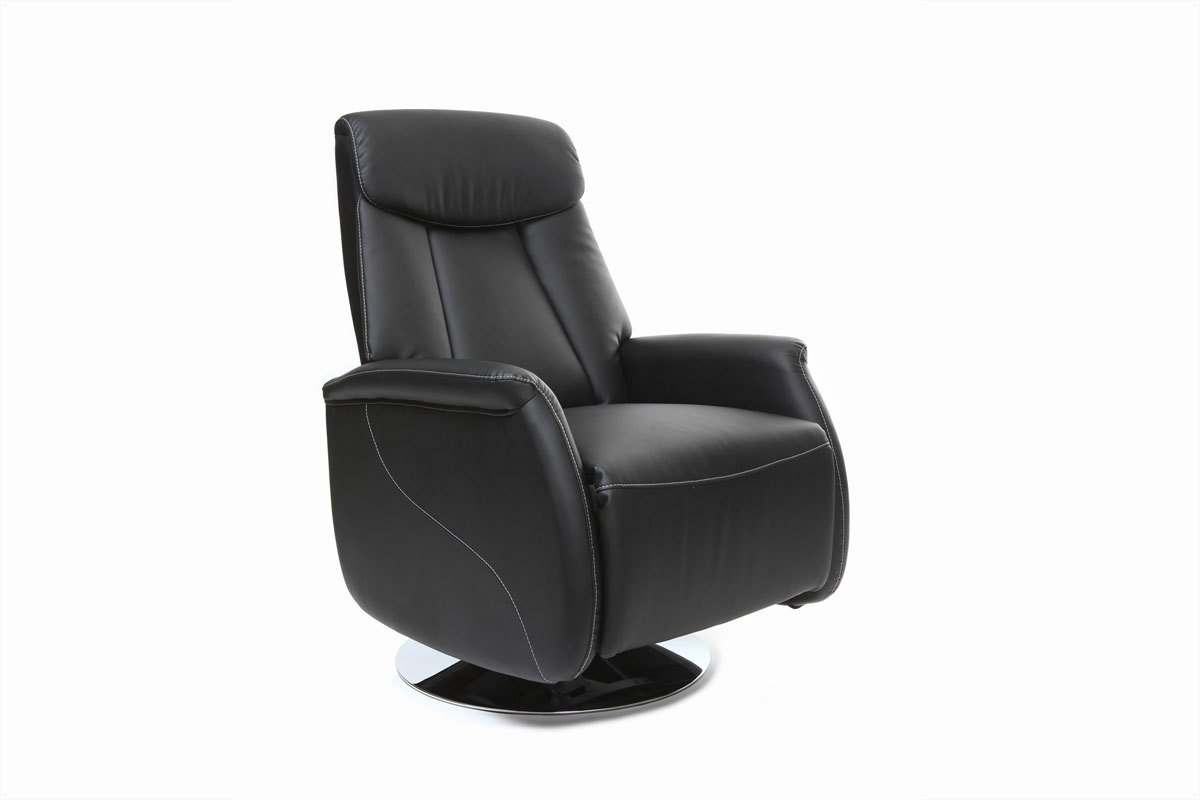 Fauteuil relax manuel noir EDDY