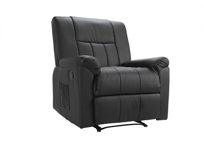 Fauteuil relax manuel noir JOEY - Fauteuil relax manuel noir JOEY