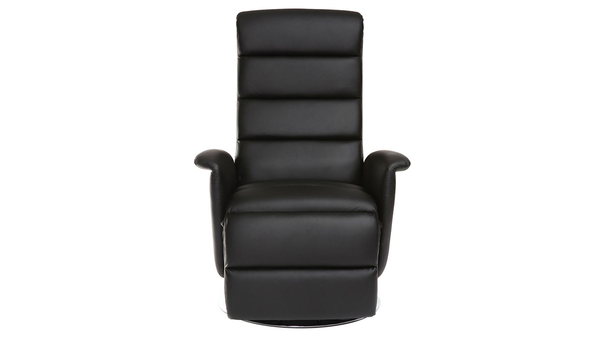 Fauteuil relax manuel noir NELSON