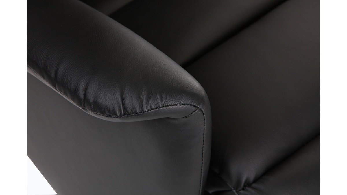 Fauteuil relax manuel noir NELSON