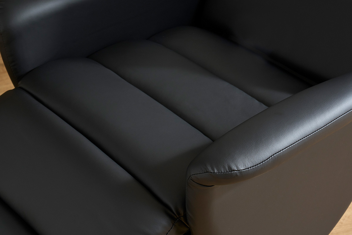 Fauteuil relax manuel noir NELSON