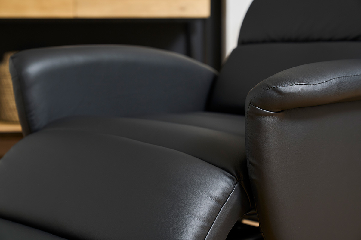 Fauteuil relax manuel noir NELSON