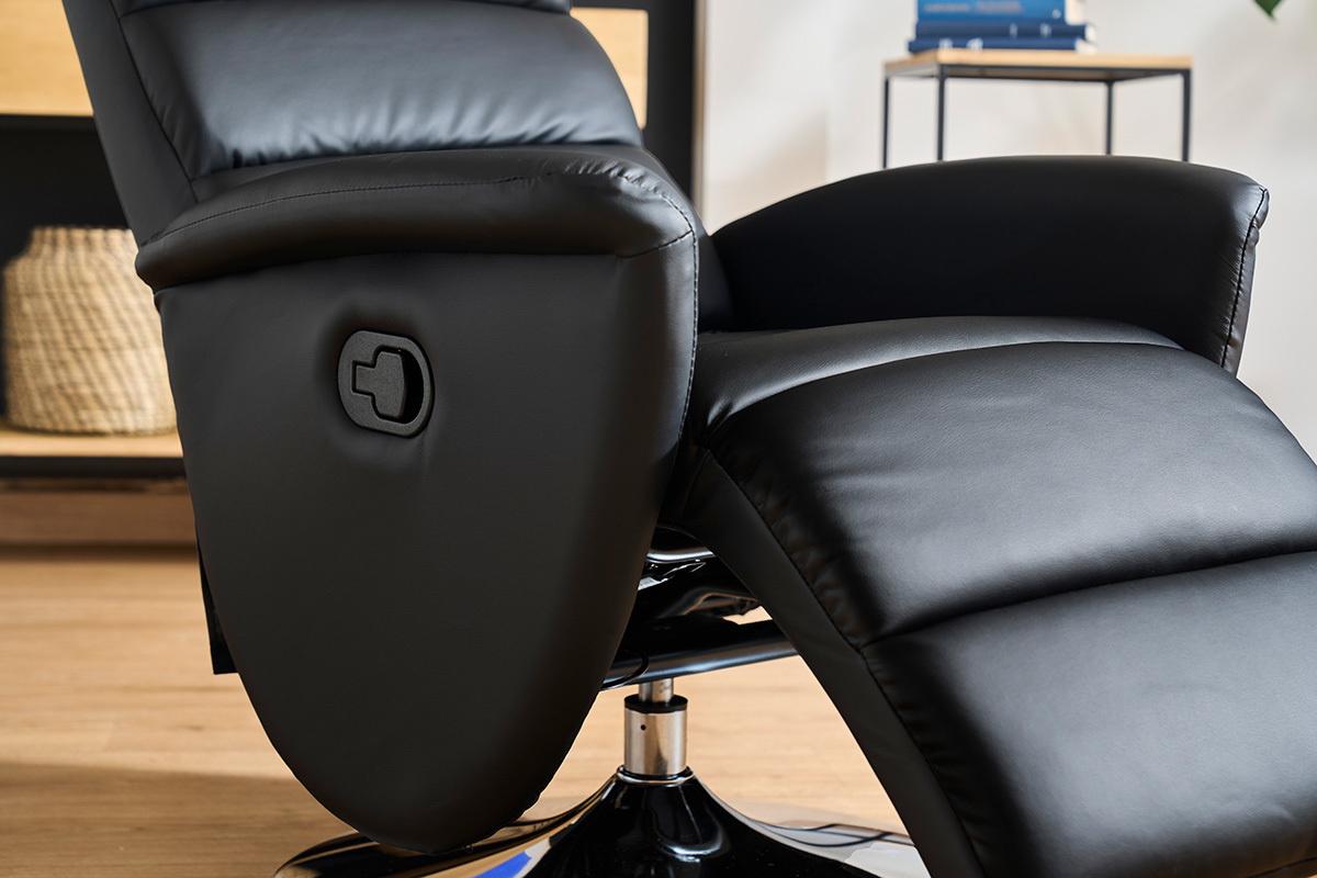 Fauteuil relax manuel noir NELSON