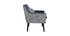 Fauteuil r&eacute;tro en velours bleu gris et tissu pied-de-poule DORIS