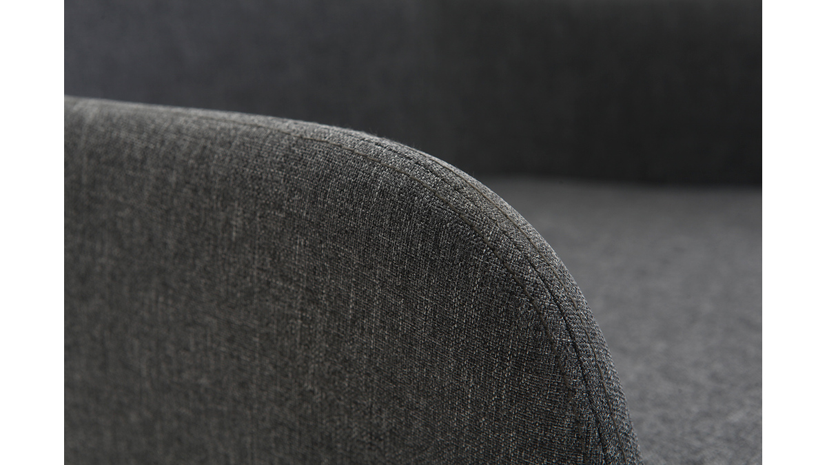 Fauteuil rocking chair design tissu gris fonc SHANA