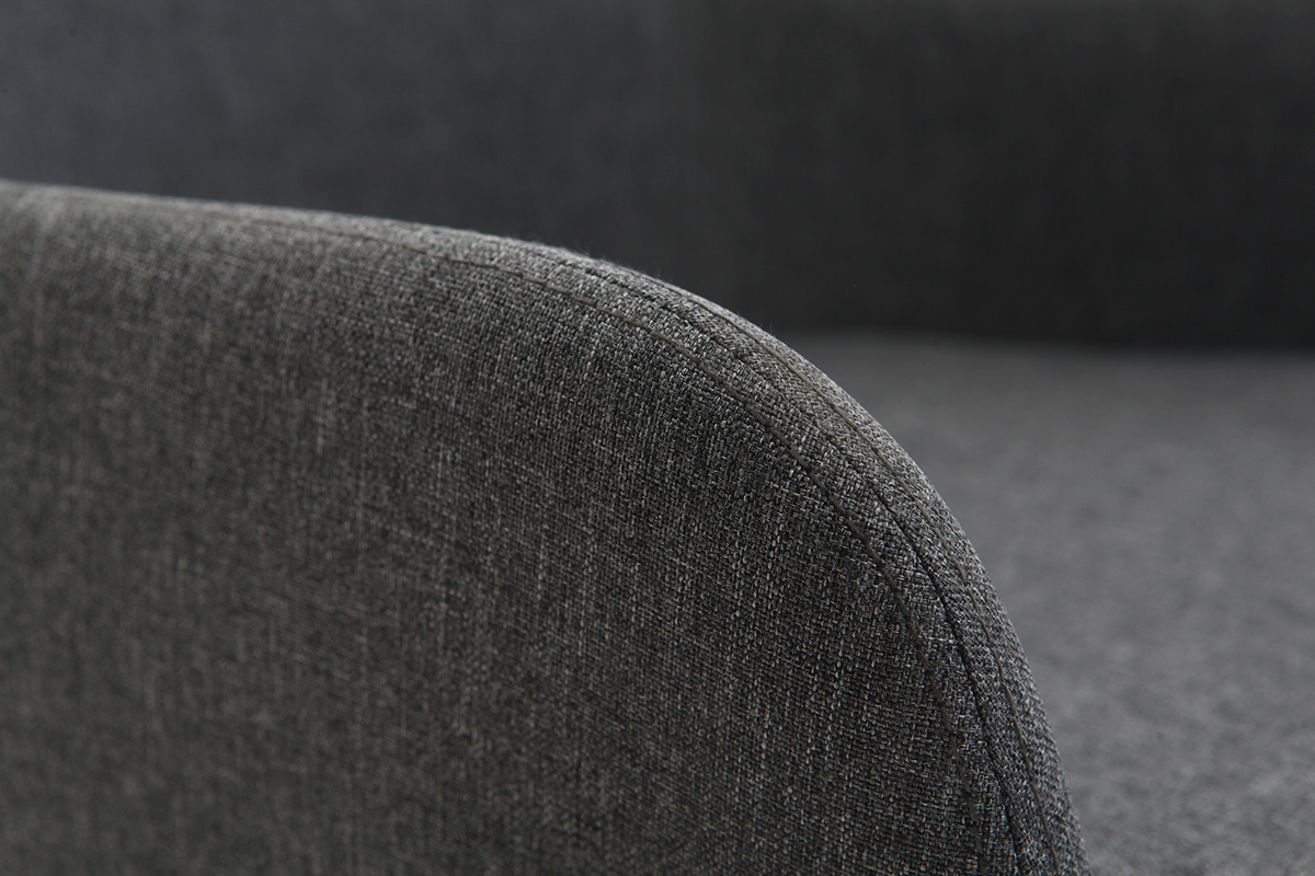 Fauteuil rocking chair design tissu gris fonc SHANA