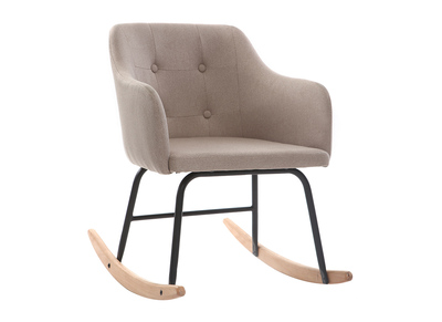 Fauteuil rocking chair design tissu naturel BALTIK