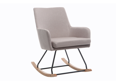 Fauteuil rocking chair design tissu naturel SHANA