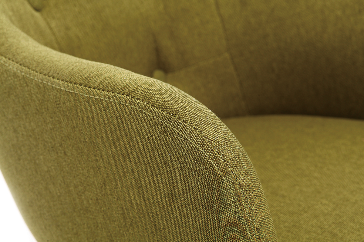 Fauteuil rocking chair design tissu vert BALTIK