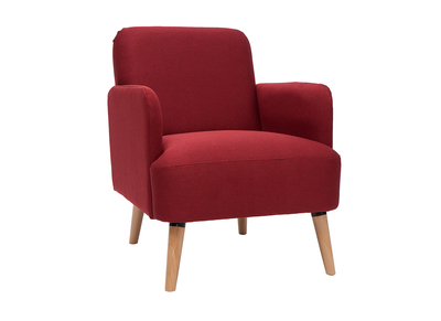 Fauteuil scandinave bordeaux et bois ISKO