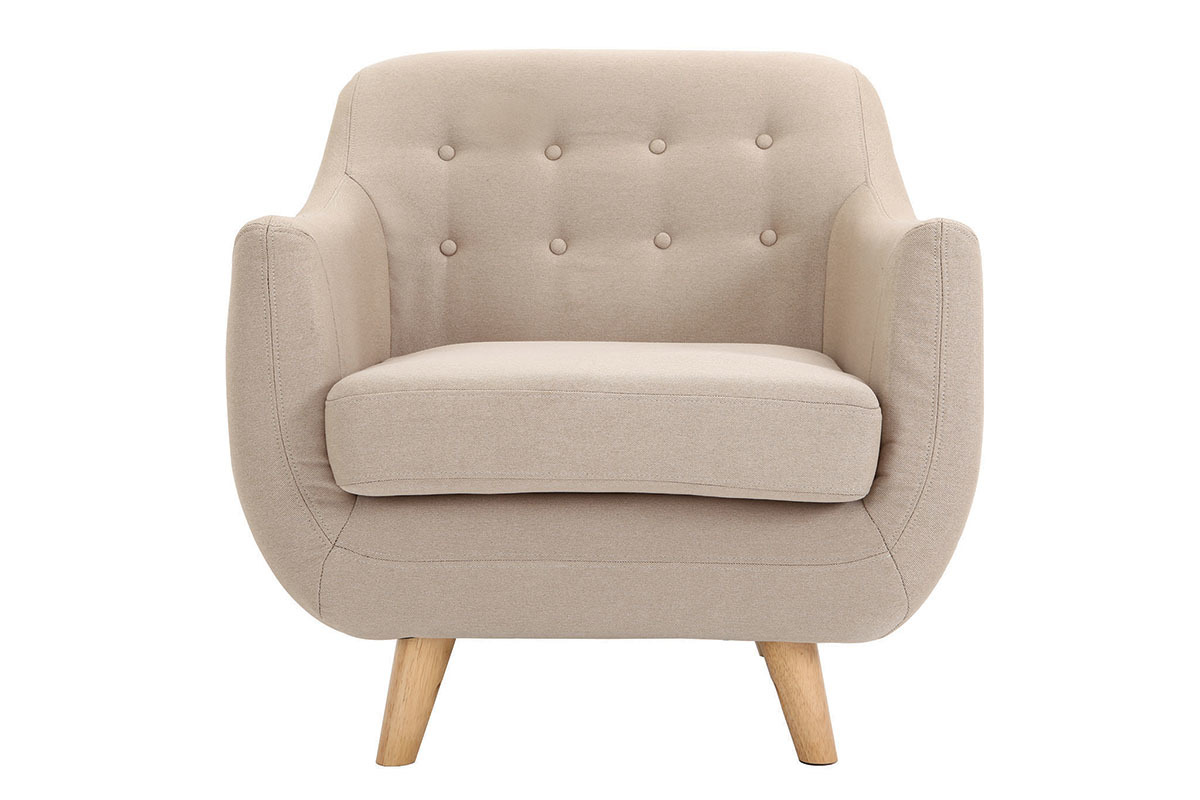 Fauteuil scandinave d�houssable beige YNOK
