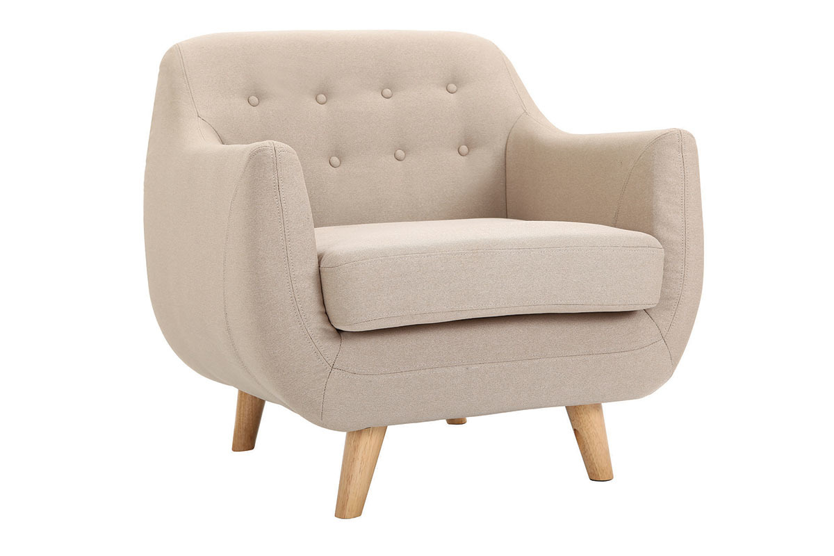 Fauteuil scandinave d�houssable beige YNOK
