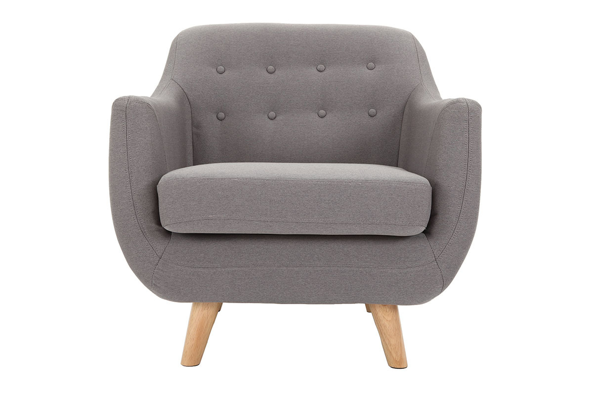 Fauteuil scandinave d�houssable gris clair YNOK