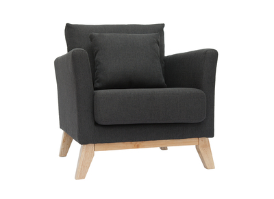 Fauteuil scandinave d&eacute;houssable gris fonc&eacute; OSLO