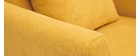 Fauteuil scandinave déhoussable tissu effet velours jaune moutarde OSLO