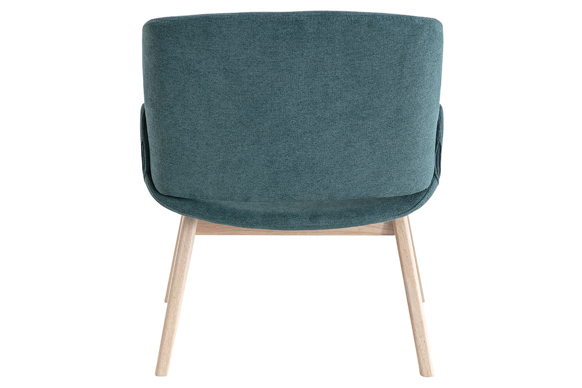 Fauteuil scandinave effet velours bleu-vert WILLY