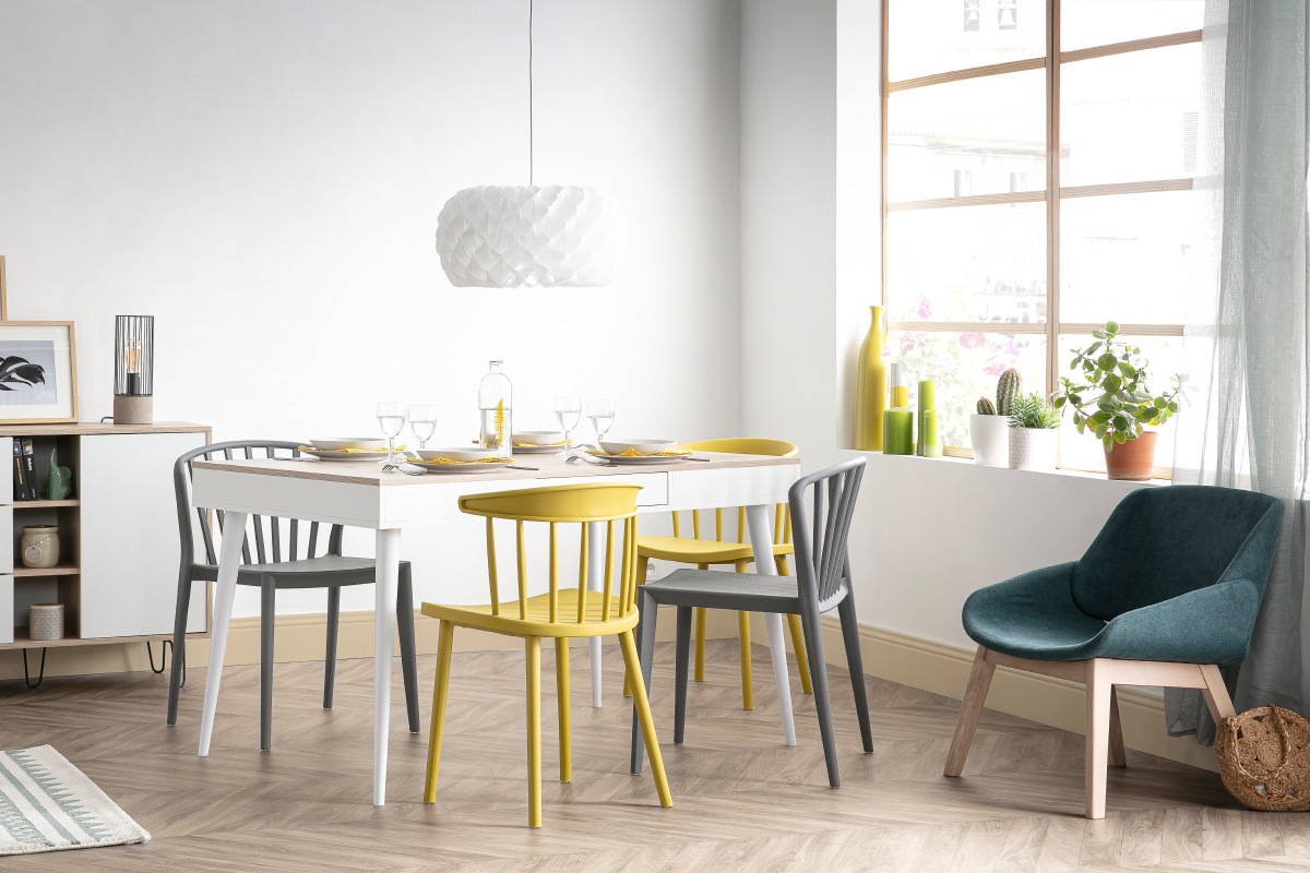 Fauteuil scandinave effet velours bleu-vert WILLY