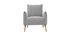 Fauteuil scandinave effet velours textur&eacute; gris clair AGAPE