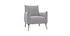Fauteuil scandinave effet velours textur&eacute; gris clair AGAPE