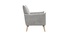 Fauteuil scandinave effet velours textur&eacute; gris clair AGAPE