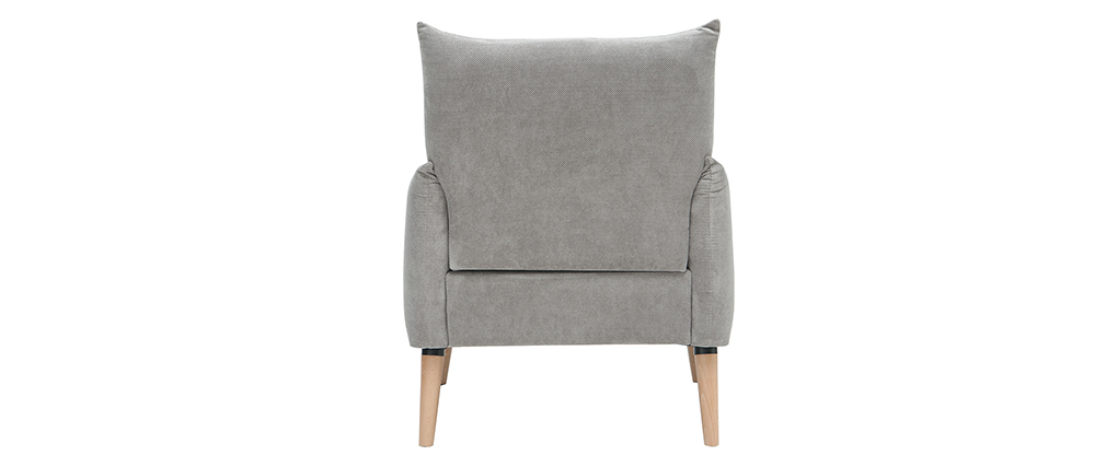 Fauteuil scandinave effet velours textur� gris clair AGAPE