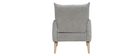 Fauteuil scandinave effet velours textur&eacute; gris clair AGAPE