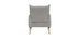 Fauteuil scandinave effet velours textur&eacute; gris clair AGAPE